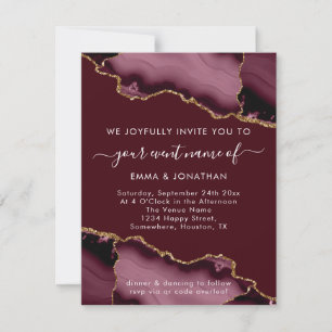 Boda Evento QR Código Rosa Burgundy Marsala