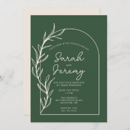 Boda Evergreen con arcos bohemios | Invitación