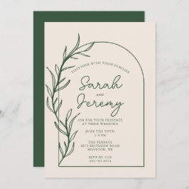 Boda Evergreen con arcos bohemios | Invitación