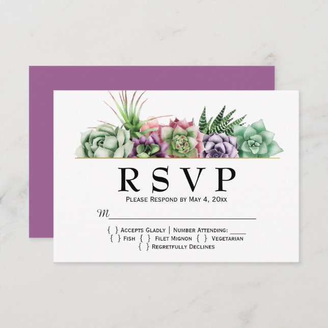 Boda exitosa del desierto RSVP (Anverso / Reverso)