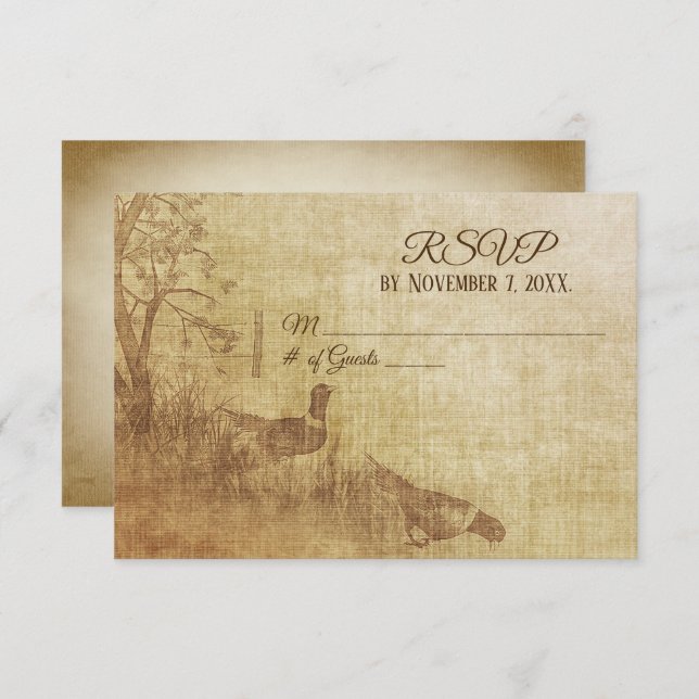 Boda faisana de otoño RSVP (Anverso / Reverso)