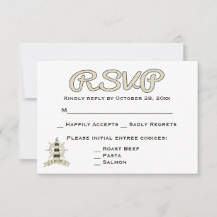 Boda Faro y Timón de Barco de RSVP Náutico Marrón