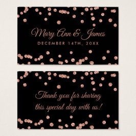 Boda Favor Etiqueta Rosa Oro Purpurina Confetti Bl