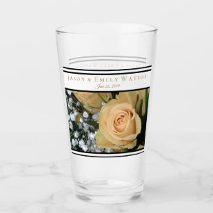 Boda Favor Glass Roses Amarillos Acentos Negros