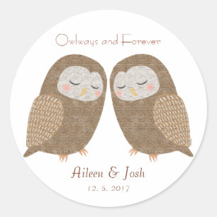 Boda Favor Pegatinas Owl Pareja Pegatinas Humor