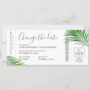 Boda Fecha Cambio de tarjeta de embarque Palm Trop