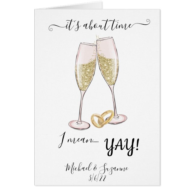 Boda Felicitaciones Humor sobre el tiempo (Frente)