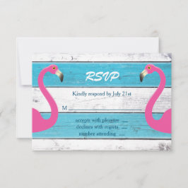 Boda Flamingo Azul y Blanco RSVP