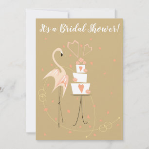 Boda Flamingo Retrato de ducha de novia Invitación
