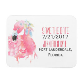 Boda Flamingo Tropical Salvar El Imán De La Fecha
