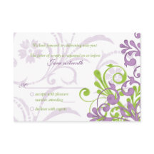 Boda floral abstracta verde morado blanco RSVP