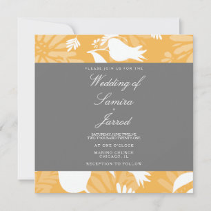 Boda Floral Amarillo Gris Botánico Moderno Tulipán