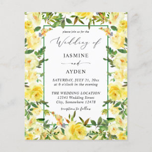 Boda floral amarillo presupuesto V3 Flyer