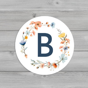 Boda floral audaz elegante Sello para sobres monog