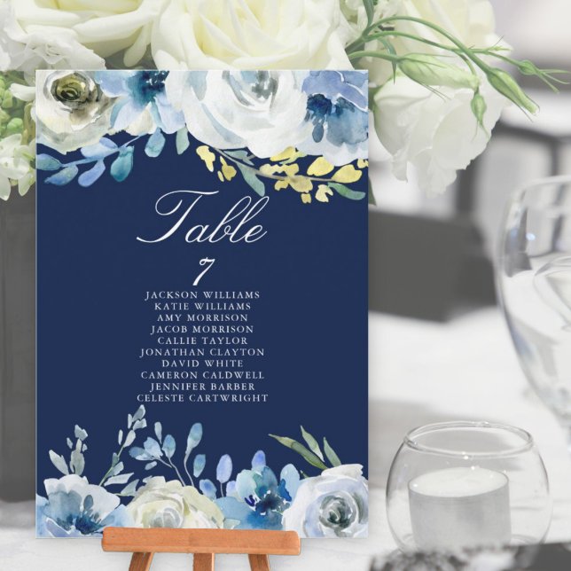 Boda Floral Azul de la Marina Elegante gráfico de  (Subido por el creador)