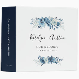 boda floral azul elegante álbum de fotos