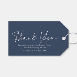 Boda Floral Azul Gracias Etiqueta