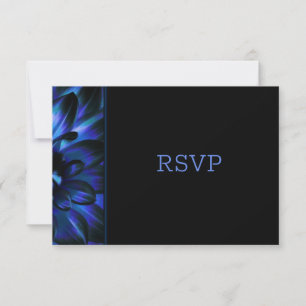 Boda floral azul moderna RSVP