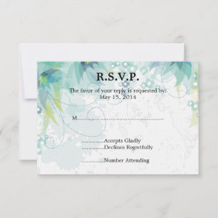 Boda Floral Azul RSVP