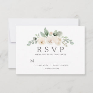 Boda floral blanca botánica RSVP