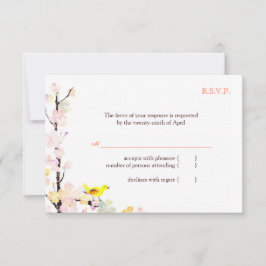 Boda floral blanca Primavera Bird RSVP