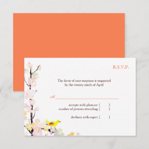 Boda floral blanca Primavera Bird RSVP