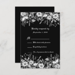 Boda floral blanca y negra RSVP