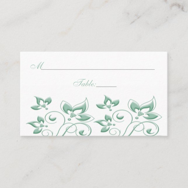 Boda floral blanco Tarjeta de asiento (Anverso)