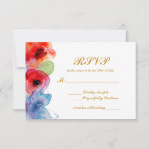 Boda Floral de Acuarela Brillante RSVP 
