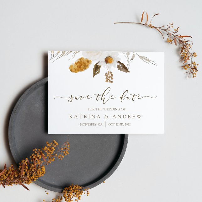 Boda Floral de acuarela Guardar las tarjetas de fe (Subido por el creador)