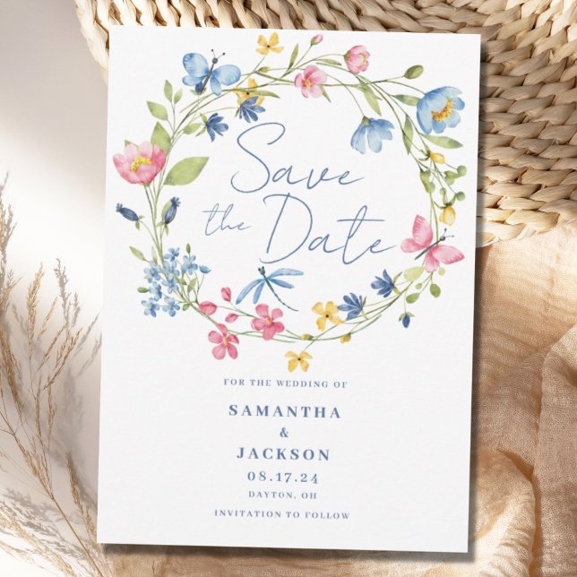 Boda Floral de acuarela Plano Guardar la tarjeta d (Subido por el creador)