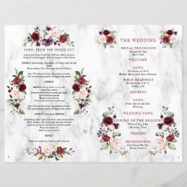 Boda floral de Borgoña Programa 2/2 páginas