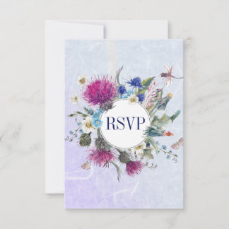 Boda floral de cardo escocés RSVP