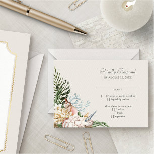 Boda floral de cascos marinos RSVP
