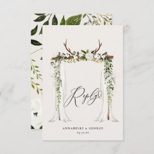 Boda floral de color blanco rustico RSVP c