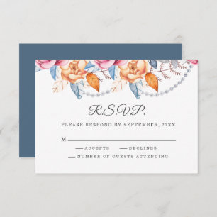 Boda floral de color gris Naranja quemado RSVP