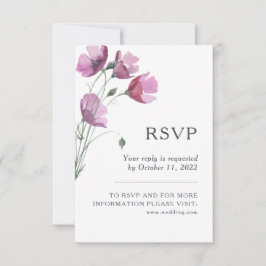 Boda floral de color morado rosa morado RSVP