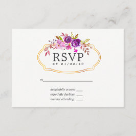 Boda floral de color morado y violeta RSVP