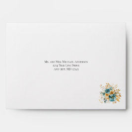 Boda floral de color oro verde azulado ducha de no