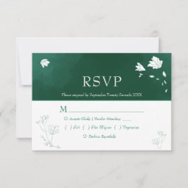 Boda floral de color verde esmeralda RSVP
