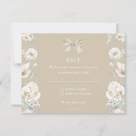 Boda floral de coqueta de oro Bow RSVP