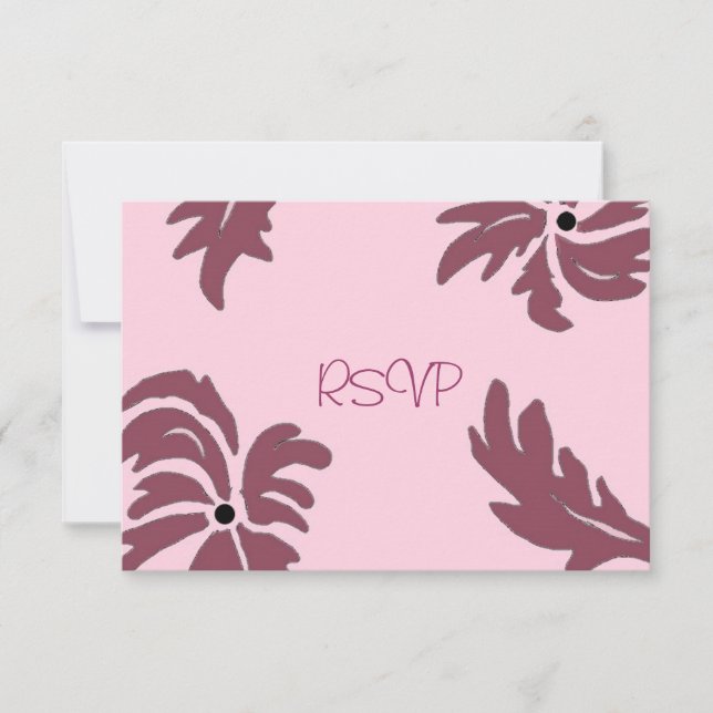 Boda floral de frambuesa rosa RSVP (Anverso)