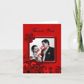 Boda Floral de Gótico Rojo Gracias Cartas De Nota