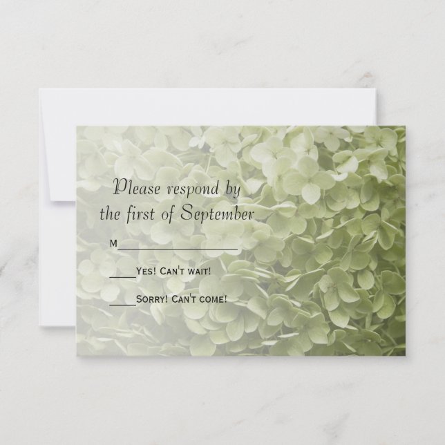 Boda floral de Hydrangea Verde RSVP (Anverso)