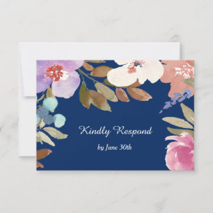 Boda floral de la Marina Azul RSVP