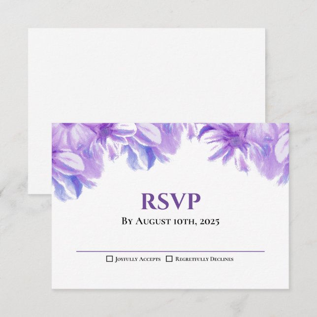 Boda floral de Lavanda Rústica RSVP (Anverso / Reverso)