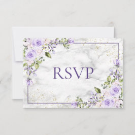 Boda Floral de Mármol de Oro Lilac Lavender RSVP