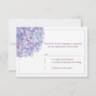 Boda floral de morado Hydrangeas RSVP