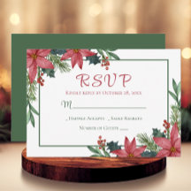 Boda Floral de Navidades Rojos de Poinsettia RSVP