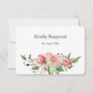 Boda floral de Rosa verde rosa coral RSVP